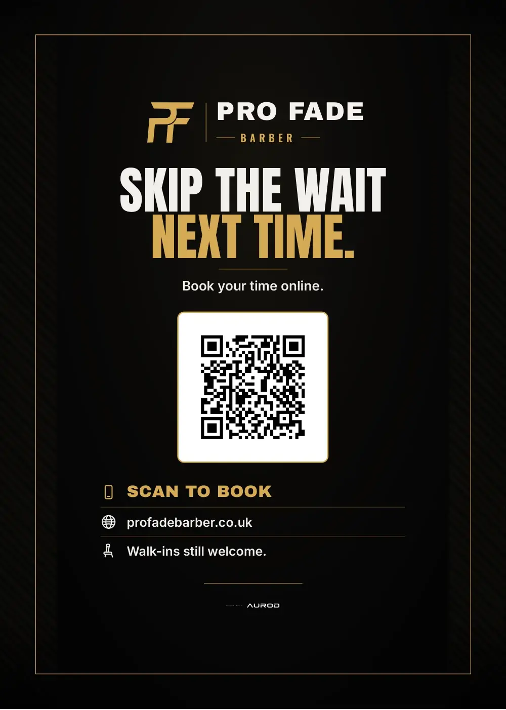 Pro Fade Barber booking poster.